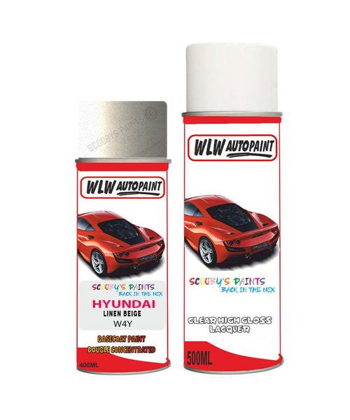 hyundai accent linen beige w4y car aerosol spray paint with lacquer 2018 2020Body repair basecoat dent colour