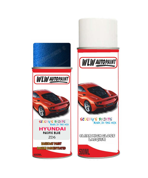 hyundai veloster pacific blue zd6 car aerosol spray paint with lacquer 2015 2018Body repair basecoat dent colour