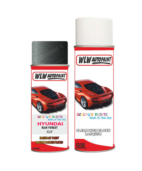 hyundai santa fe rain forest r2f car aerosol spray paint with lacquer 2018 2020Body repair basecoat dent colour