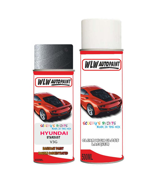 hyundai venue stardust v3g car aerosol spray paint with lacquer 2014 2019Body repair basecoat dent colour