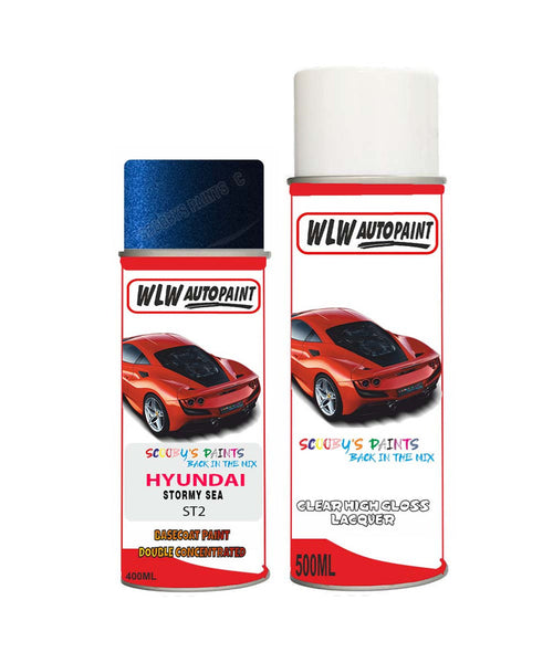 hyundai santa fe stormy sea st2 car aerosol spray paint with lacquer 2018 2020Body repair basecoat dent colour