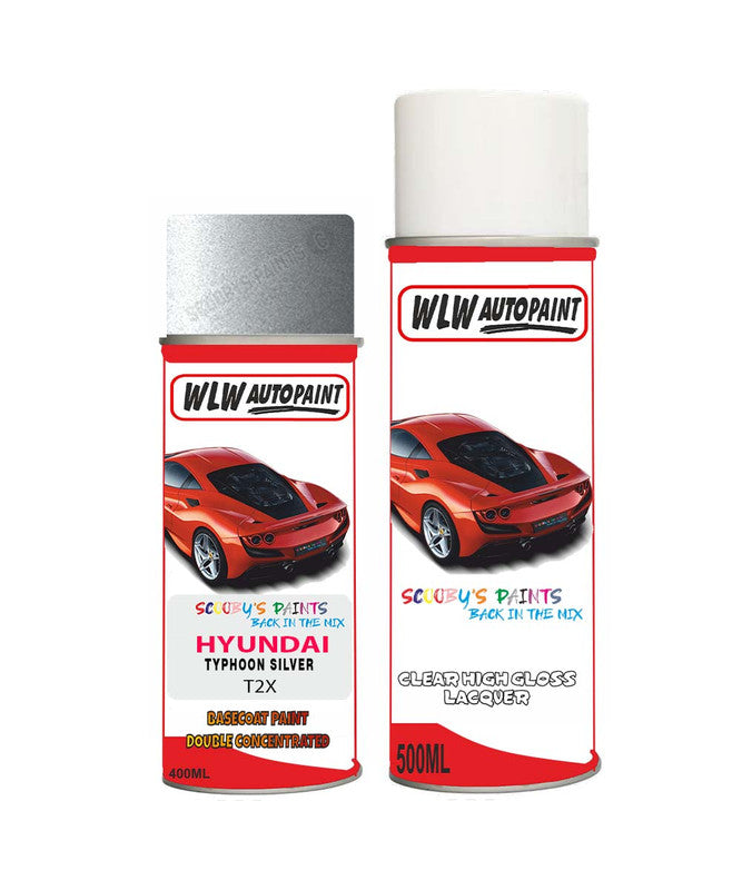 Paint For Hyundai Venue Typhoon Silver T2X Car Aerosol Spray Paint + L ...