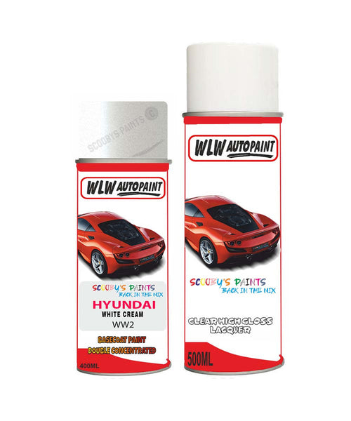 hyundai santa fe white cream ww2 car aerosol spray paint with lacquer 2018 2020Body repair basecoat dent colour