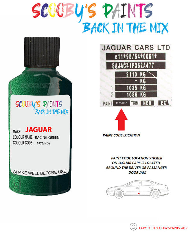 Paint Suitable for Jaguar Xj Racing Green Code Hgz Touch Up Paint Scra ...
