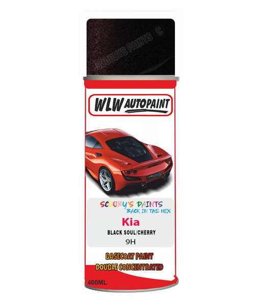 Aerosol Spray Paint For Kia Sportage Black Soul/Cherry Colour Code 9H