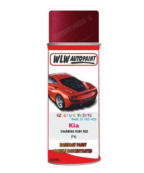 Aerosol Spray Paint For Kia Optima Charming Ruby Red Colour Code P6