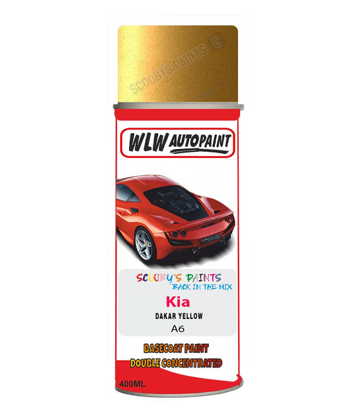 Aerosol Spray Paint For Kia Pro Ceed Dakar Yellow Colour Code A6