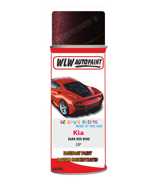 Aerosol Spray Paint For Kia Optima Dark Red Wine Colour Code 5P