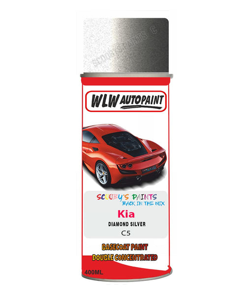 Aerosol Spray Paint For Kia Carnival Diamond Silver Colour Code C5