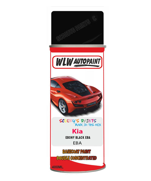 Aerosol Spray Paint For Kia Spectra Ebony Black Colour Code Eba