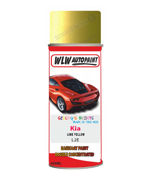Aerosol Spray Paint For Kia Picanto Lime Yellow Colour Code L2E