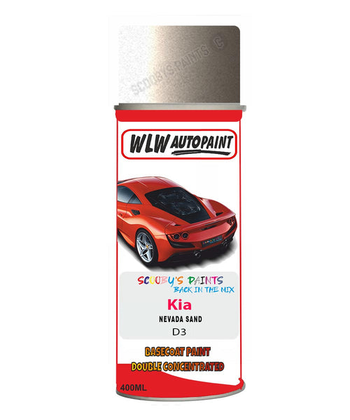 Aerosol Spray Paint For Kia Carnival Nevada Sand Colour Code D3