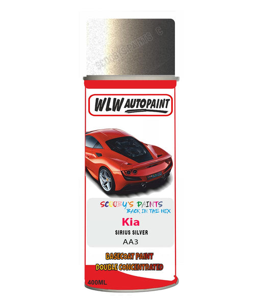 Aerosol Spray Paint For Kia Sportage Sirius Silver Colour Code Aa3
