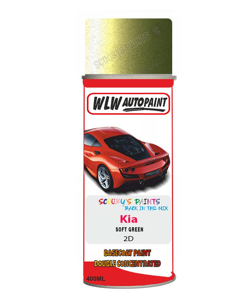 Aerosol Spray Paint For Kia Rio Soft Green Colour Code 2D