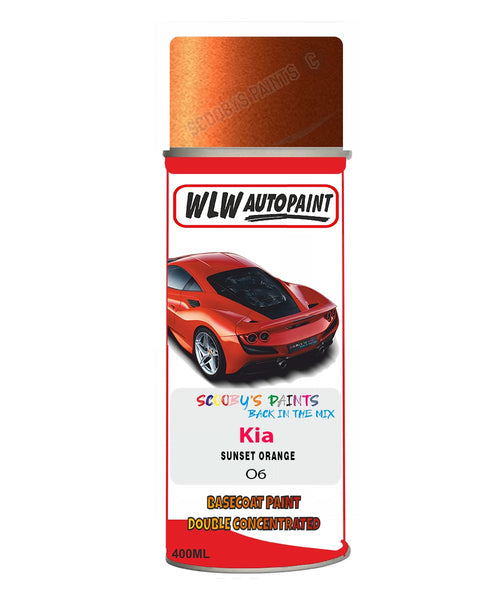 Aerosol Spray Paint For Kia Rio Sunset Orange Colour Code O6