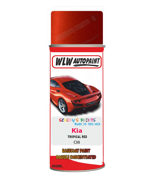 Aerosol Spray Paint For Kia Rio Tropical Red Colour Code O8