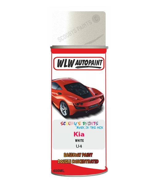 Aerosol Spray Paint For Kia Carens White Colour Code U4