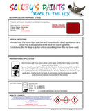 land rover range rover blaze red colour data instructions cva 701 touch up Paint