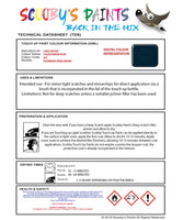 land rover freelander caledonean blue colour data instructions jut 507 touch up Paint