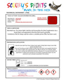 land rover range rover monza red colour data instructions ccz 590 touch up Paint