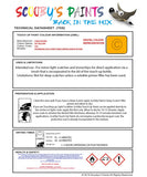 land rover range rover aa yellow colour data instructions 585 fun 584 touch up Paint