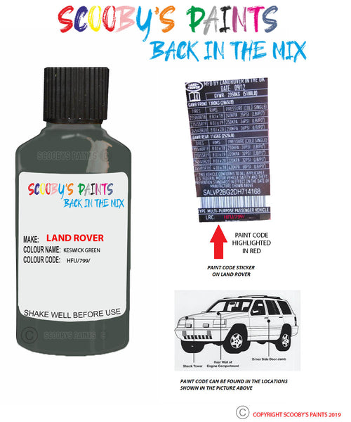 Paint Suitable for Land Range Rover Sport Keswick Green Code Hfu 799 T ...
