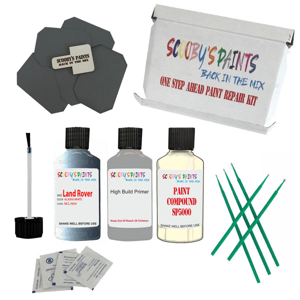LAND ROVER ALASKA WHITE Paint Code NCL/909 Touch Up Paint Repair Detailing Kit