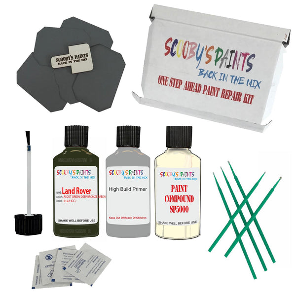 LAND ROVER ASCOT GREEN/DEEP BRONZE GREEN Paint Code 512/HCC Touch Up Paint Repair Detailing Kit