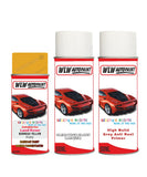 land rover range rover borrego yellow aerosol spray car paint can with clear lacquer fuq 757