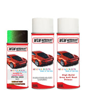 land rover range rover spectral green aerosol spray car paint can with clear lacquer 663 hzu 814