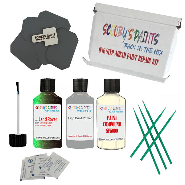LAND ROVER SPECTRAL GREEN Paint Code 663/HZU/814 Touch Up Paint Repair Detailing Kit