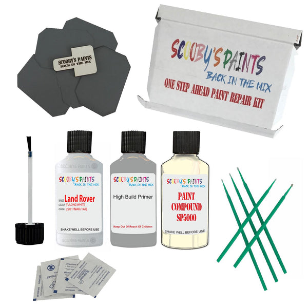 LAND ROVER YULONG WHITE Paint Code 2201/NAK/1AQ Touch Up Paint Repair Detailing Kit