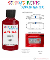 Paint For Acura Rsx Milano Red Code R81 Touch Up Scratch Stone Chip Repair