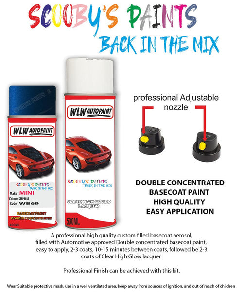 Paint For Mini Cooper Deep Blue Aerosol Spray Car Paint + Lacquer Wb69 ...