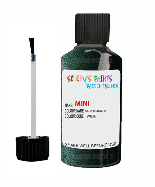 mini cooper oxford green iii code wb26 touch up paint 2010 2015 Scratch Stone Chip Repair 