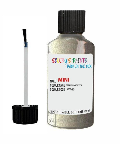 mini cooper s sparkling silver code wa60 touch up paint 2006 2011 Scratch Stone Chip Repair 