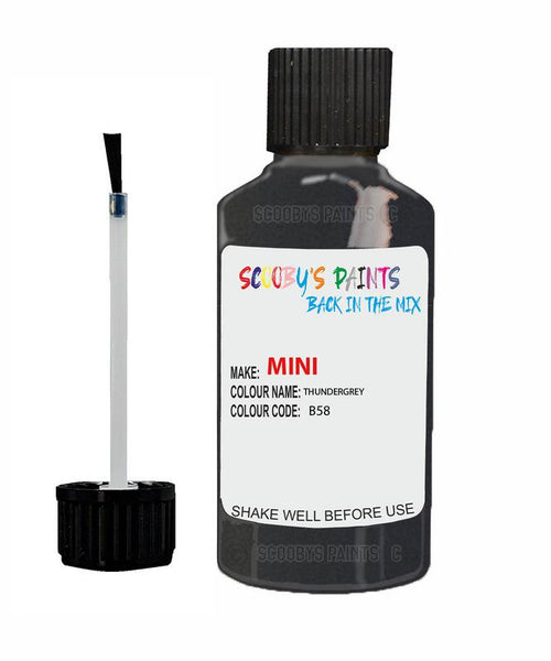 mini cooper coupe thundergrey code b58 touch up paint 2013 2020 Scratch Stone Chip Repair 