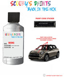 mini cooper converible arctic pure silver paint code location sticker plate 900 touch up paint