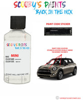 mini one aspen white paint code location sticker plate bu0191 touch up paint