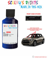 mini one cabrio black eye purple paint code location sticker plate wa24 touch up paint