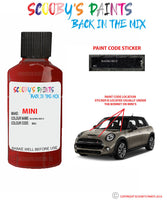 mini cooper blazing red ii paint code location sticker plate b83 touch up paint