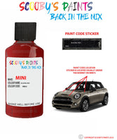 mini cooper s paceman blazing red paint code location sticker plate wb63 touch up paint