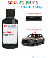mini cooper s brewster green paint code location sticker plate t42 touch up paint