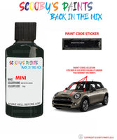 mini cooper brewster green paint code location sticker plate t42 touch up paint