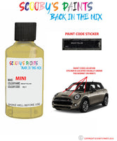 mini cooper s bright yellow paint code location sticker plate yb17 touch up paint
