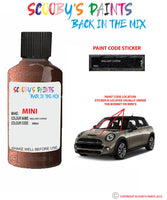 mini one countryman brillant copper paint code location sticker plate wb60 touch up paint