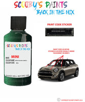 mini one cabrio british racing green ii paint code location sticker plate b22 touch up paint