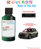 mini cooper british racing green ii paint code location sticker plate b22 touch up paint