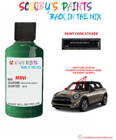 mini cooper s british racing green iv paint code location sticker plate wc3b touch up paint