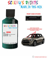 mini cooper converible british racing green v paint code location sticker plate wa67 touch up paint